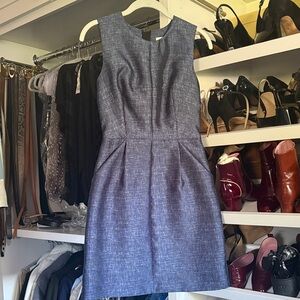 Milly Sleeveless Sheath Dress in Heathered Blue